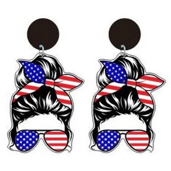 Jewelry - PATRIOTIC BELLA WITH BANDANA & FLAG SUNGLASSES EARRING
